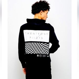 Twenty One Pilots Zip Up Hooded Jacket Blurry Face Size Small Est. Unisex